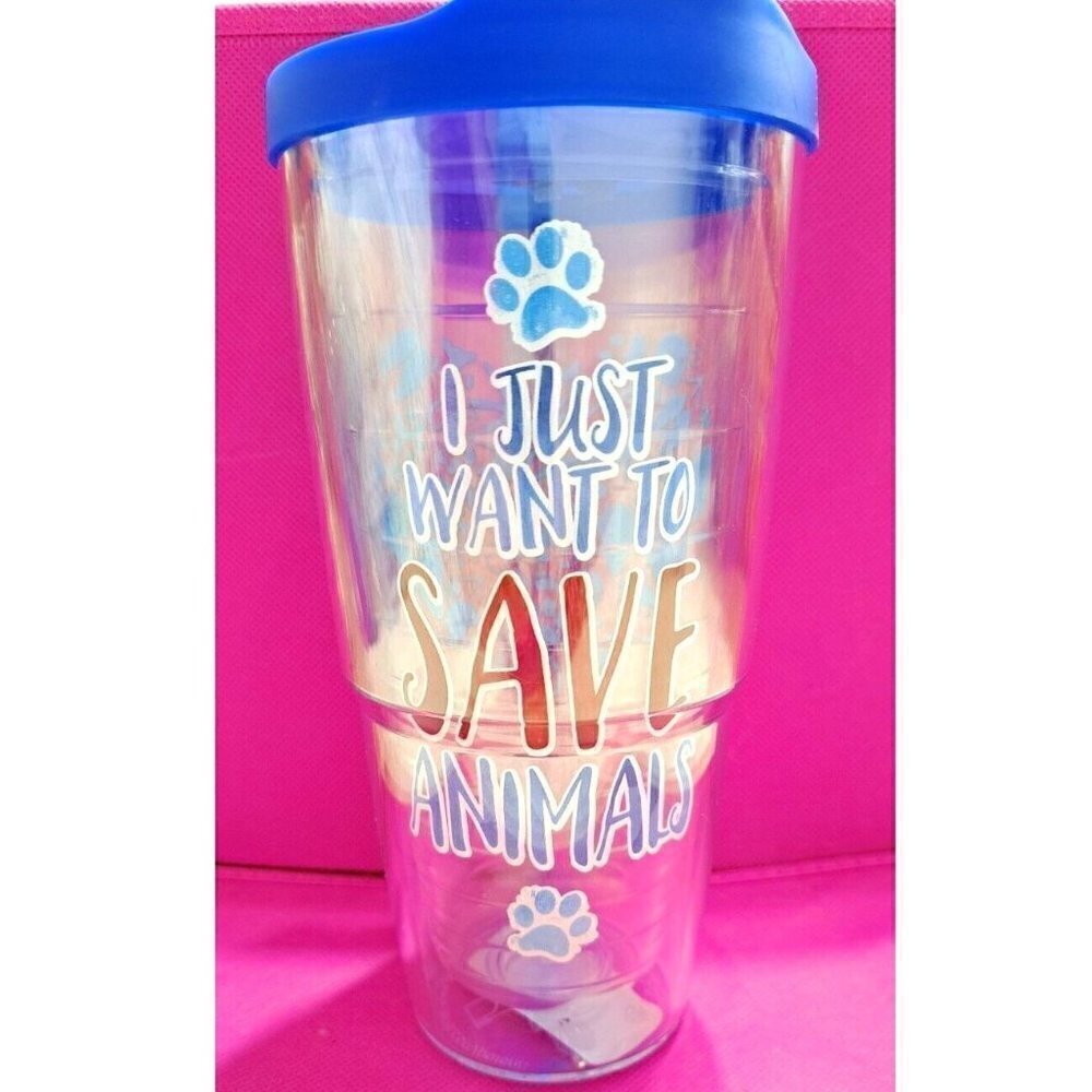 Tervis 28 oz. Tumbler "I Just Want to Save Animals" non-Tervis Lid